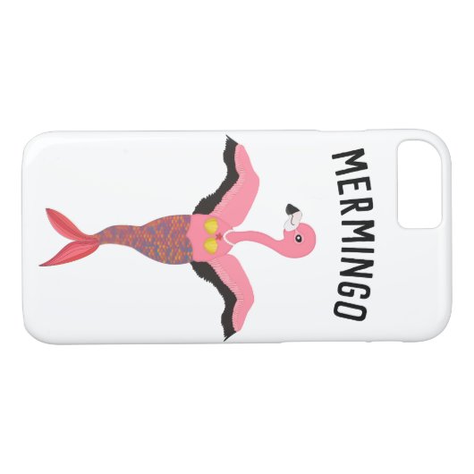 Funny Pink Mermingo Flamingo Meerjungfrau Kreatur Case-Mate iPhone Hülle (Rückseite (Horizontal))