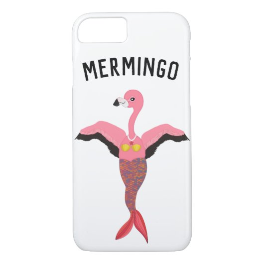 Funny Pink Mermingo Flamingo Meerjungfrau Kreatur Case-Mate iPhone Hülle (Rückseite)