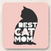 Funny Pink Mutter Tag Beste Katze Mama je Getränkeuntersetzer (Vorderseite)