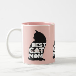 Funny Pink Mutter Tag Beste Katze Mama je Zweifarbige Tasse
