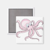 Funny Pink Octopus Magnet (Vorderseite/Rückseite)