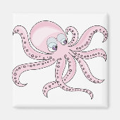 Funny Pink Octopus Magnet (Vorne)