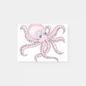 Funny Pink Octopus Post-it Klebezettel (Vorderseite)