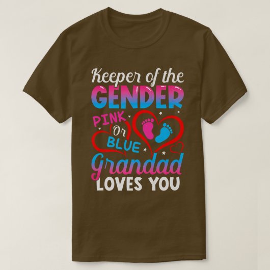 Funny Pink oder Blue Grandad Lieben Sie Geschlecht T-Shirt (Design vorne)