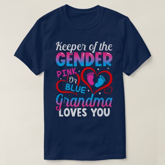 Funny Pink oder Blue Oma Lieben Sie Geschlecht zei T-Shirt (Design vorne)