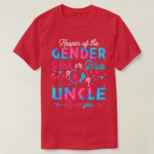 Funny Pink oder Blue Oncle Lieben Sie Geschlecht z T-Shirt (Design vorne)