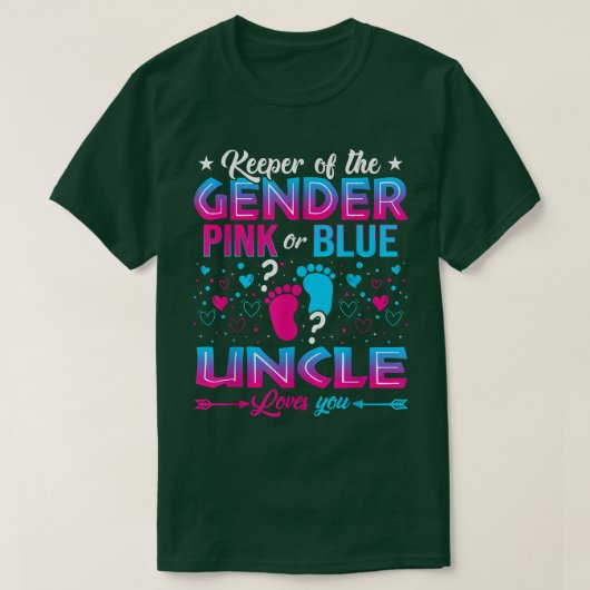 Funny Pink oder Blue Oncle Lieben Sie Geschlecht z T-Shirt (Design vorne)