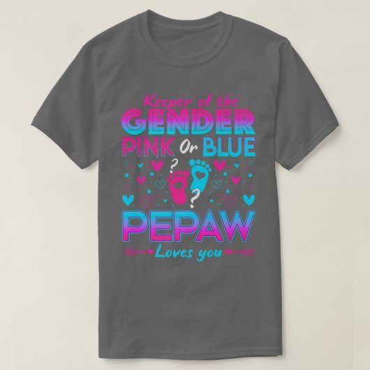 Funny Pink oder Blue Pepaw Lieben Sie Geschlecht z T-Shirt (Design vorne)