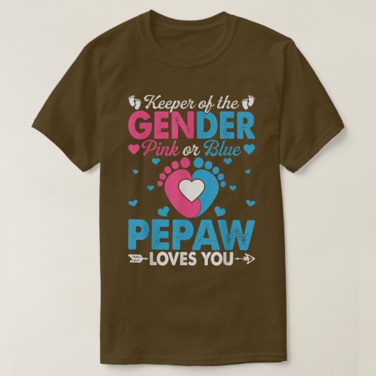 Funny Pink oder Blue Pepaw Lieben Sie Geschlecht z T-Shirt (Design vorne)