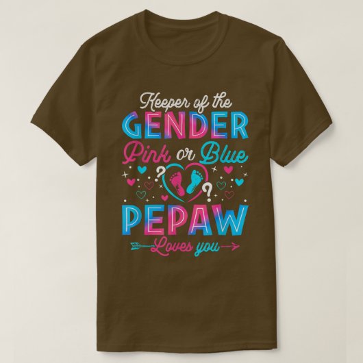 Funny Pink oder Blue Pepaw Lieben Sie Geschlecht z T-Shirt (Design vorne)