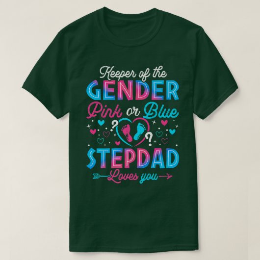 Funny Pink oder Blue Stepdad Lieben Sie Geschlecht T-Shirt (Design vorne)