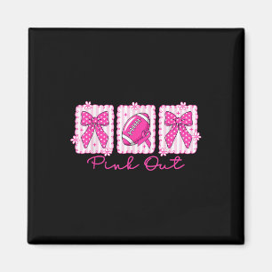 Funny Pink Out Football Breast Cancer Awareness Co Magnet