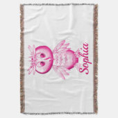 Funny Pink Owl Personalisierte Kinder Decke (Vorderseite Vertikal)