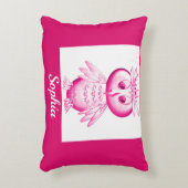 Funny Pink Owl Personalisierte Kinder Dekokissen (Vorderseite(Vertikal))