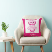 Funny Pink Owl Personalisierte Kinder Kissen (Stuhl )
