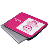 Funny Pink Owl Personalisierte Kinder Laptopschutzhülle (Vorne Knopf)