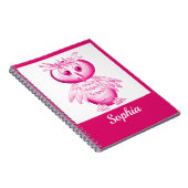 Funny Pink Owl Personalisierte Kinder Notizblock (Rechte Seite)