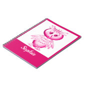 Funny Pink Owl Personalisierte Kinder Notizblock (Linke Seite)