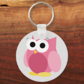 Funny Pink Owl Schlüsselanhänger (Vorderseite)