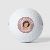 Funny Pink Personalisiertes Foto verloren Golfball (Vorderseite)