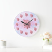 Funny Pink Pig Design Große Wanduhr (Zuhause)