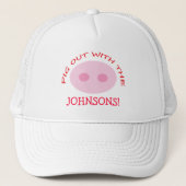 Funny Pink Pig Nose Wiedersehen GRILLEN Koch Hat m Truckerkappe (Vorderseite)