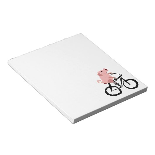 Funny Pink Pig Reiten Fahrrad Notizblock (angewinkelt)