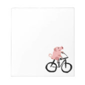 Funny Pink Pig Reiten Fahrrad Notizblock (Vorderseite)