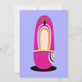 Funny Pink Pinguin Cartoon Generic Party Einladung (Rückseite)