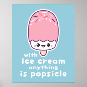 Funny Pink Popsicle Pub Poster