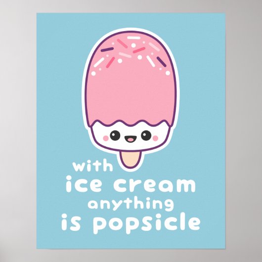 Funny Pink Popsicle Pub Poster (Vorne)