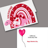 Funny Pink Rainbow Dinosaur Valentine