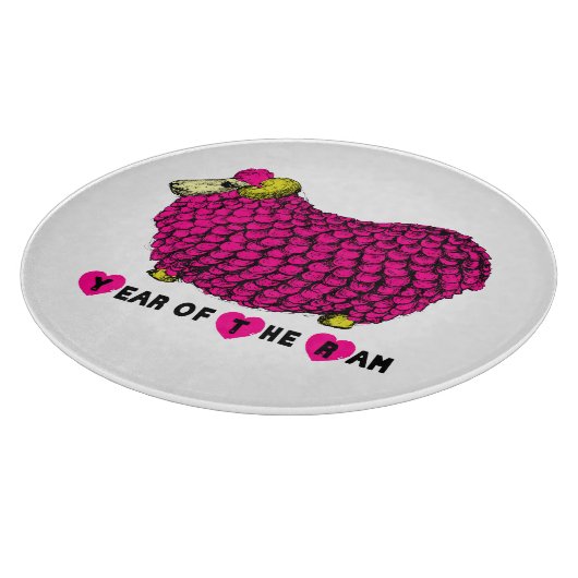 Funny Pink Ram Chinese Year Zodiac Cutting Board Schneidebrett (Ecke)