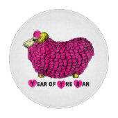 Funny Pink Ram Chinese Year Zodiac Cutting Board Schneidebrett (Vorderseite)
