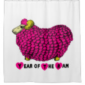 Funny Pink Ram Chinese Year Zodiac Dusche C Duschvorhang (Vorderseite)