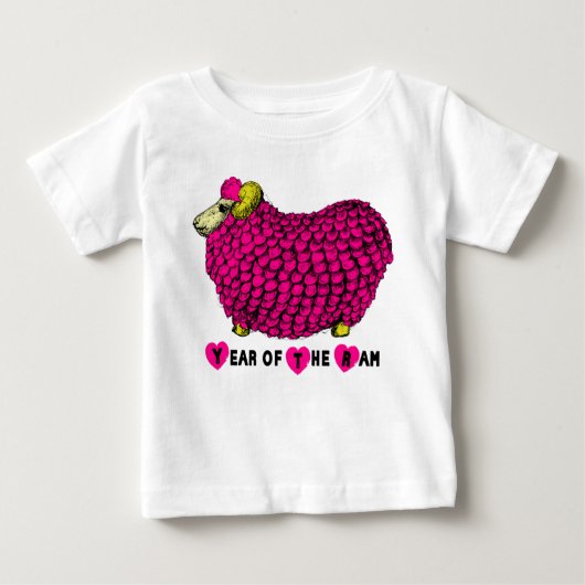 Funny Pink Ram Chinese Year Zodiac Kleinkind T Baby T-shirt (Vorderseite)