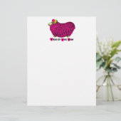Funny Pink Ram Chinese Year Zodiac Letterhead (Stehend Vorderseite)