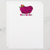 Funny Pink Ram Chinese Year Zodiac Letterhead (Vorne/Hinten)