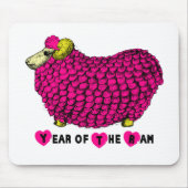 Funny Pink Ram Chinese Year Zodiac Mousepad (Vorne)
