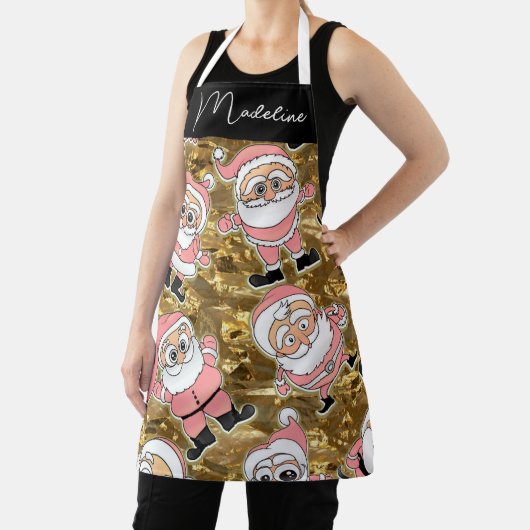 Funny Pink Santas zu Weihnachten Schürze (InSitu)