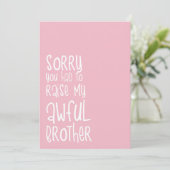 Funny Pink Simple Stripes Muttertagskarte Feiertagskarte (Stehend Vorderseite)