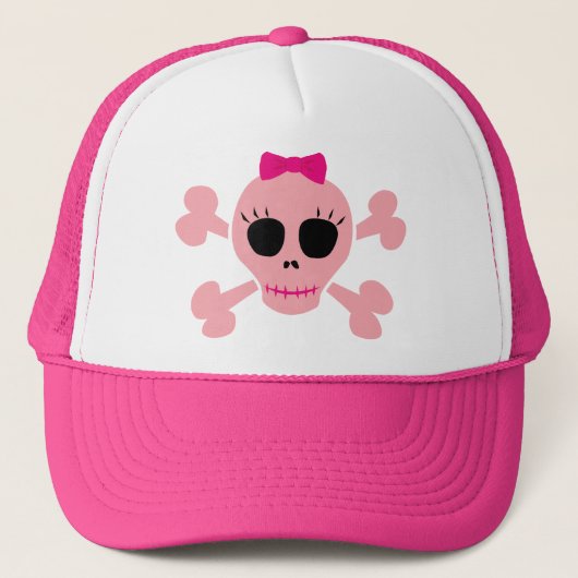 Funny Pink Skull Truckerkappe (Vorderseite)