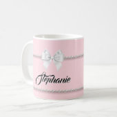 Funny Pink Tiffany Pearls Girls Name Kaffeemaschin Kaffeetasse (Vorderseite Links)