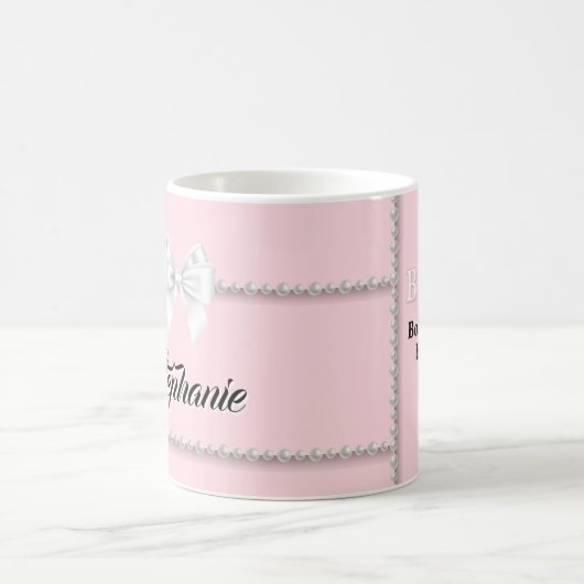 Funny Pink Tiffany Pearls Girls Name Kaffeemaschin Kaffeetasse (Mittel)