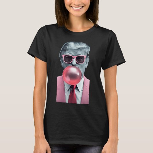 Funny Pink Trump Bubble Gum Yum T-Shirt (Vorderseite)