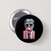 Funny Pink Trump Bubble Gum Yum T-Shirt Button (Vorne & Hinten)