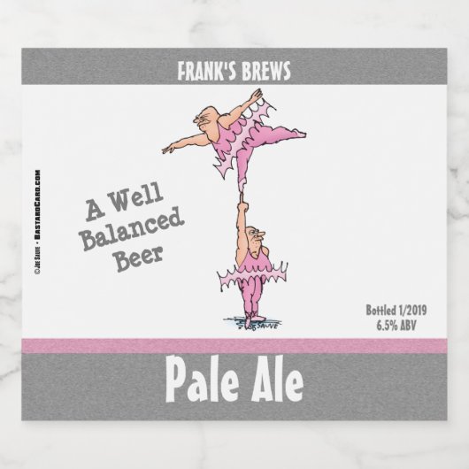 Funny Pink Tutu Cartoon Bierflaschenetikett (Einzelnes Label)