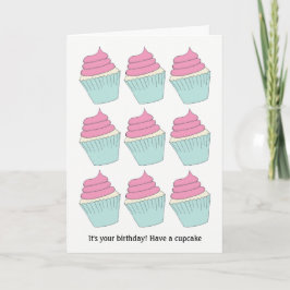 Funny Pink und Aqua Eat Cupcakes Geburtstagskarte Karte