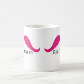 Funny Pink und Black Real Women Mustache Kaffeetasse (Mittel)
