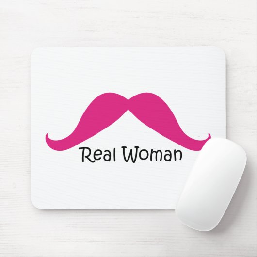 Funny Pink und Black Real Women Mustache Mousepad (Mit Mouse)